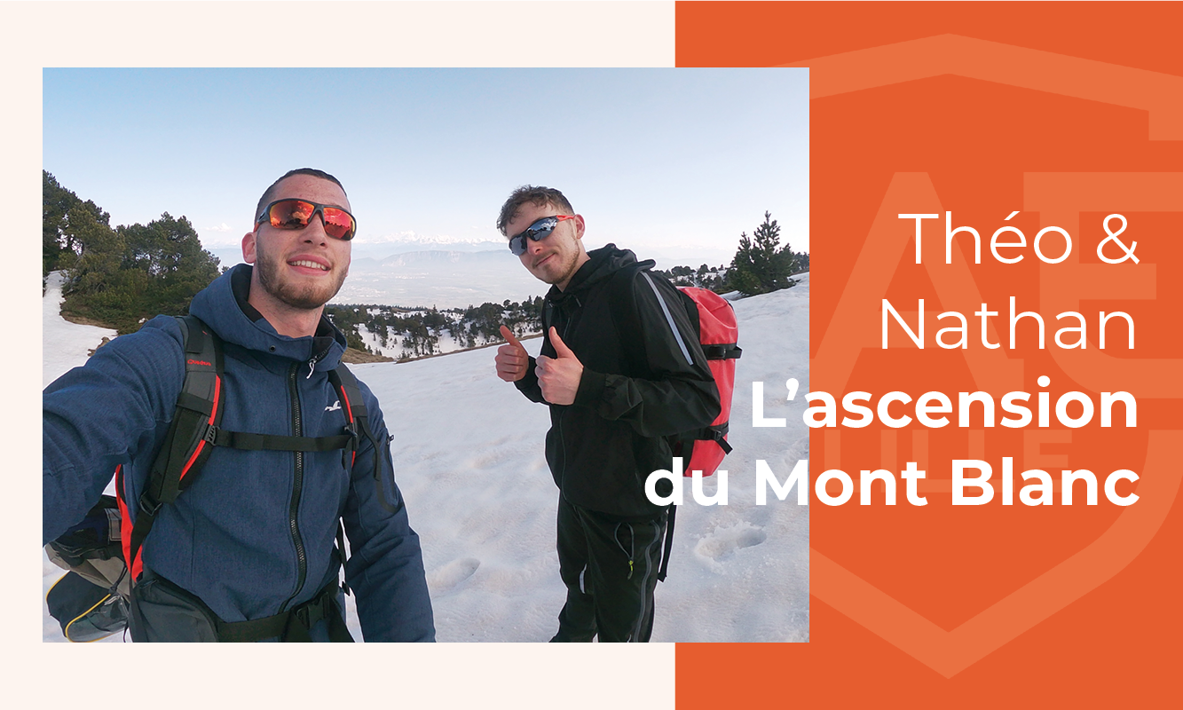 Deux étudiants en direction du Mont Blanc